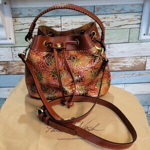 Patricia Nash Leather Bucket Crossbody Bag